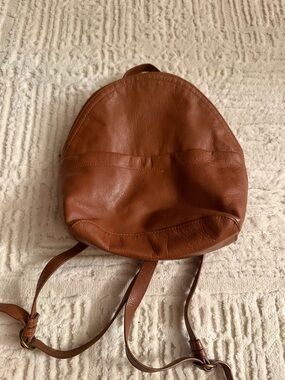 Lucky Brand Brown Leather Mini Backpack Vintage Slouchy Boho Style
